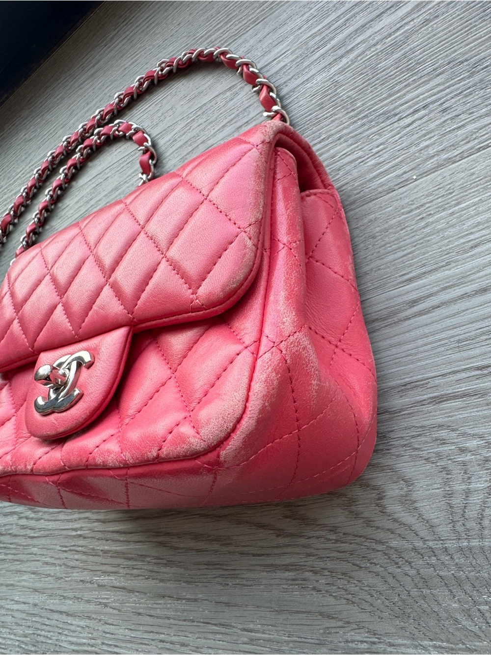 Chanel - Mini Square Flap Bag in Pink - Picture 4 of 14